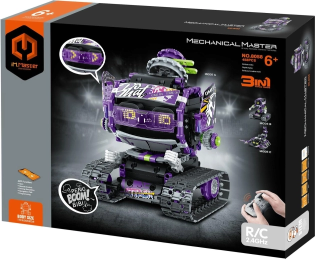 iM.MASTER stavebnice RC robot 3 v 1 2,4 GHz (459 dílků) na baterie s dobíjecím packem
