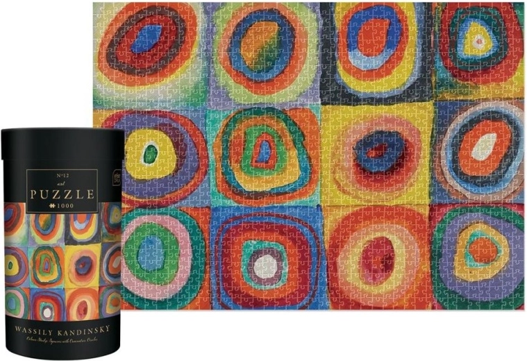 Puzzle 1000 dílků – Barevná studie: Čtverce se soustřednými kruhy
