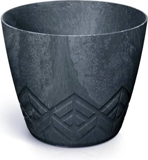 Květináč s betonovým efektem, antracit, průměr 19,8 cm