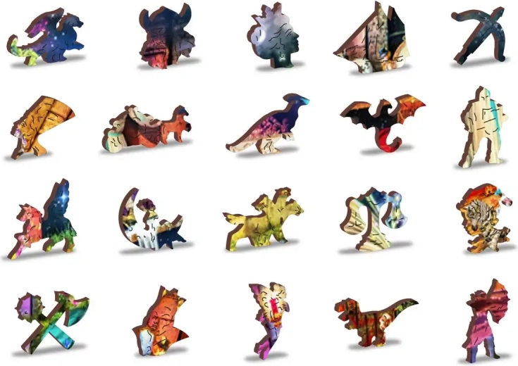 Unikátní dřevěné dílky s fantazi tvary