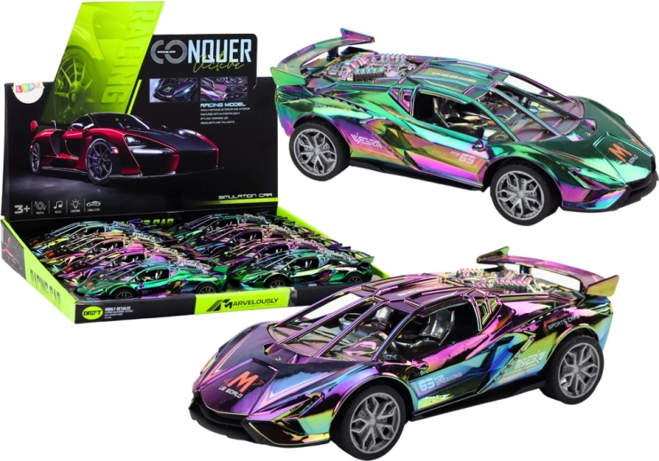 Sportovní autíčko s měnící se barvou kameleon se světly a zvuky