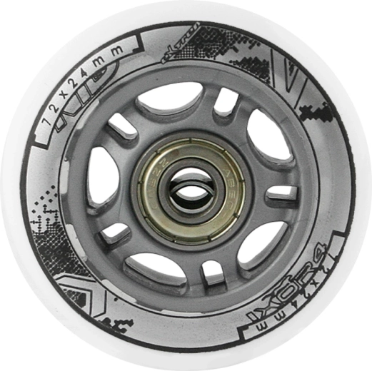 Sada bílých PU koleček 72 × 24 mm s ložisky ABEC 7 NILS EXTREME
