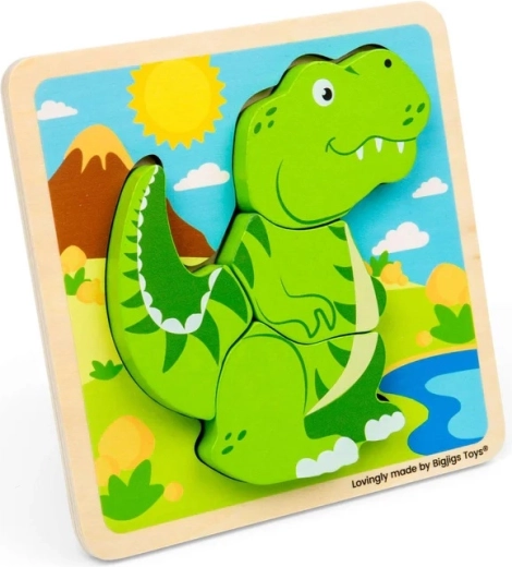 Bigjigs Toys dřevěné vkládací puzzle t-rex
