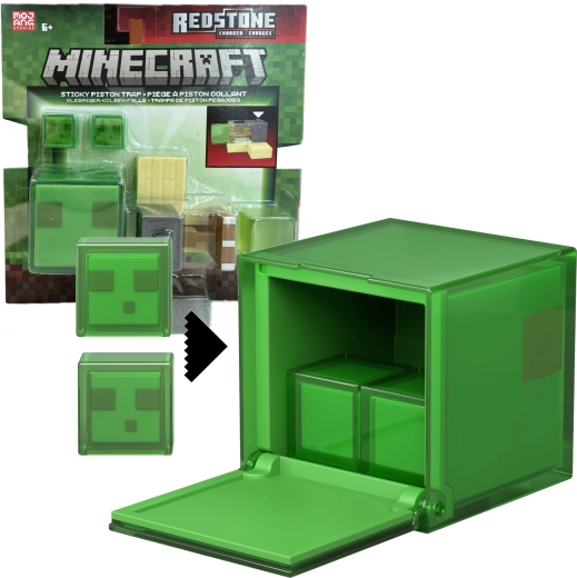 Mattel Minecraft sada figurek redstone nabitá past s lepivým pístem