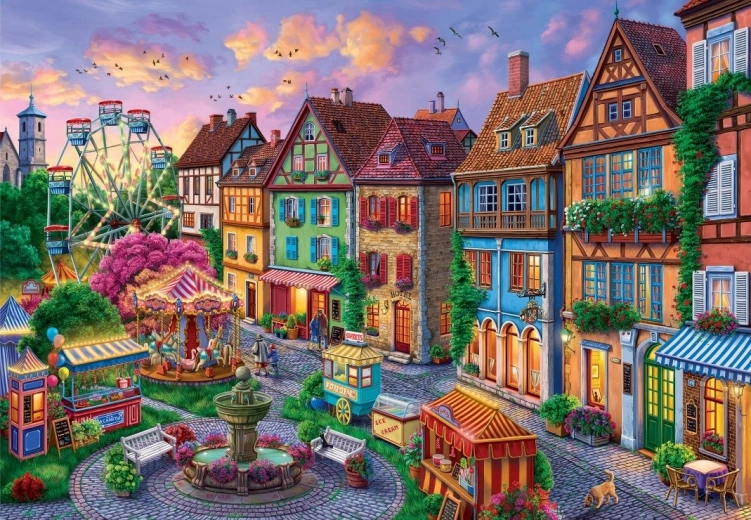 Puzzle Zábavní park ve městě 1000 dílků BLUEBIRD