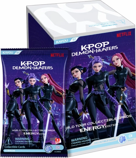 K-pop Demon Hunters – Energy Edition – sběratelský booster box karet (12 balíčků)
