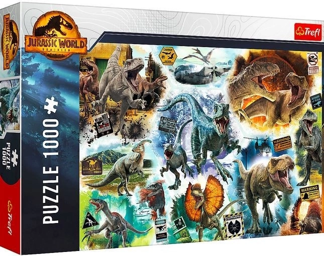 Puzzle 1000 dílků – JURASSIC WORLD: Po stopách dinosaurů