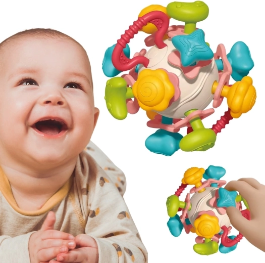 WOOPIE BABY senzorické chrastítko a kousátko 4 v 1 pro miminka od narození