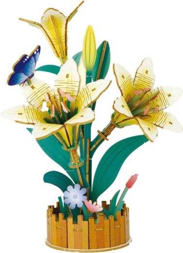 3D dřevěná stavebnice Lilie 22 cm