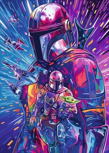 Ravensburger puzzle Star Wars Hyperspace: Mandalorian XXL 500 dílků