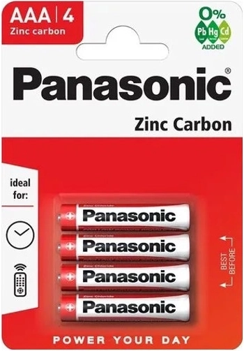 Baterie PANASONIC R03 AAA, zink-uhlíkové