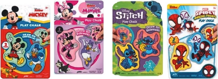 John 2D křída s motivem Spidey, Stitch, Mickey nebo Minnie