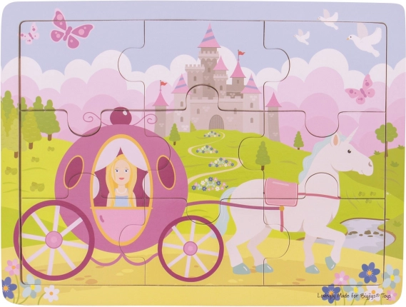 Dřevěné puzzle Princezna s kočárem od Bigjigs Toys