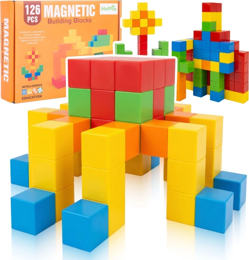 Magnetické stavební kostky pro děti 126 ks