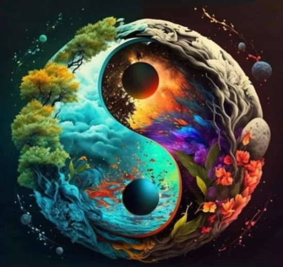 Malování podle čísel Yin Yang 40 × 50 cm