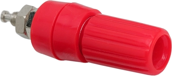 Vestavná banánková zásuvka 4 mm červená