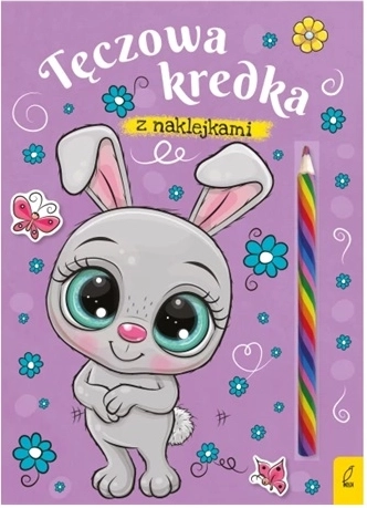 Králiček – omalovánky s duhovou pastelkou a samolepkami