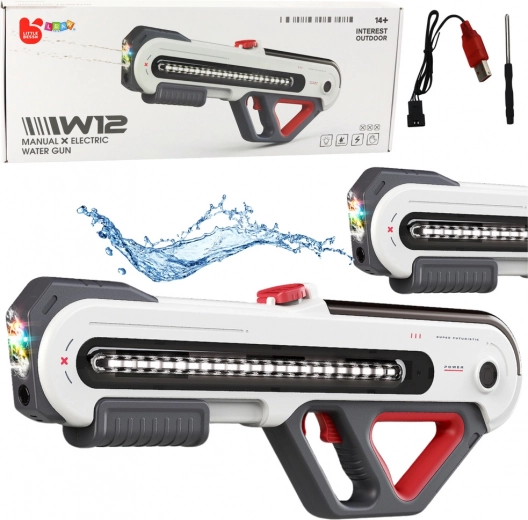 Elektrický vodní blaster W12 s podsvícením LED, bílý