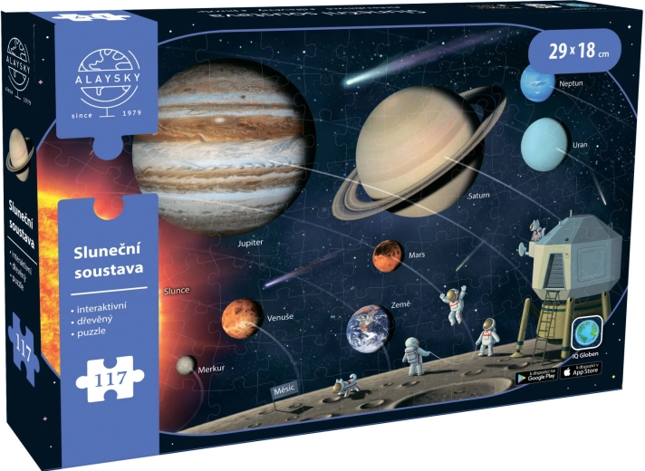 Interaktivní dřevěné puzzle sluneční soustava A4