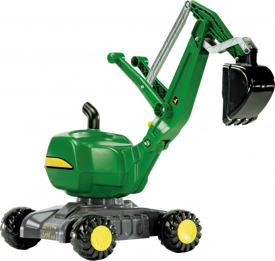 dětská šlapací kopací jeřáb rolly toys john deere – zelený