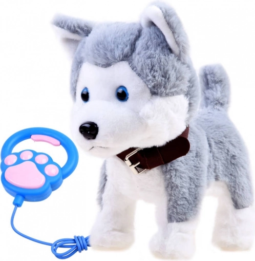 Interaktivní plyšový husky se smyčkou a zvuky