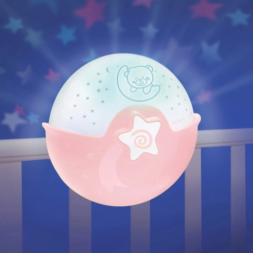 Projekce hvězdiček a uklidňující zvuky