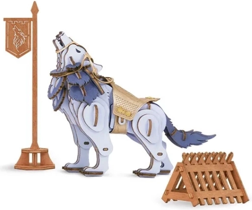3D Dřevěné Puzzle Vlk Bojovník