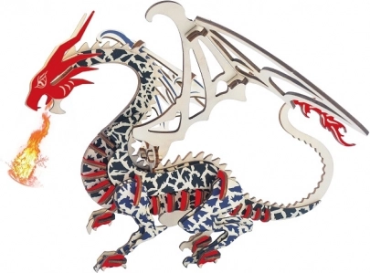 Dřevěné 3D puzzle drak WOODCRAFT