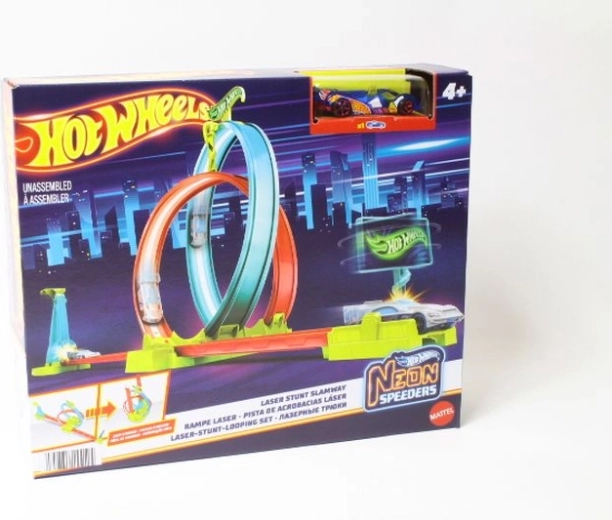Hot Wheels Neon Speeders neonová super smyčka s odpalovačem