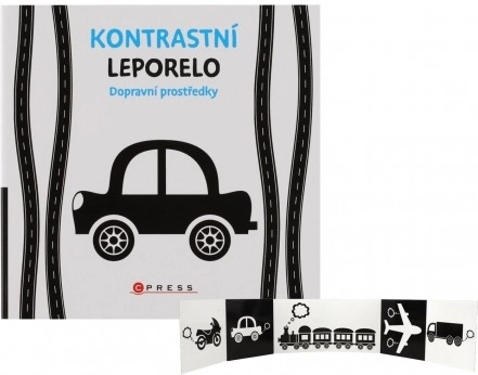 Kontrastní leporelo Dopravní prostředky pro nejmenší