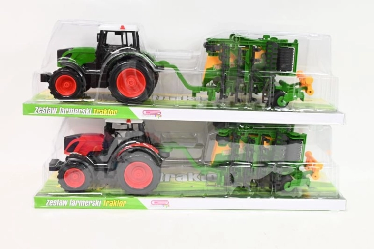 Dětský traktor se zemědělským strojem