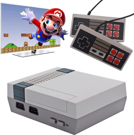 retro mini herní konzole s 620 vestavěnými hrami a 2 ovladači