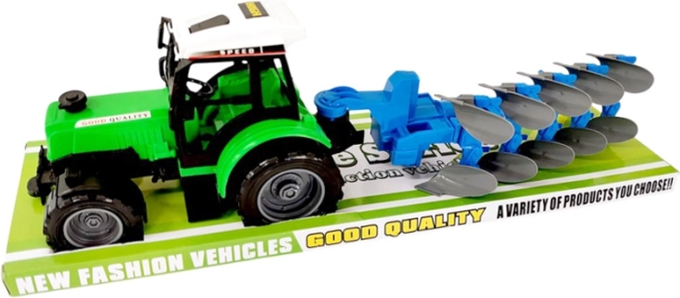 Traktor pro malé farmáře s připojitelným zemědělským strojem