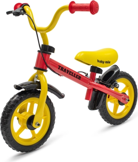 Odrážedlo s brzdou baby mix traveller, červené