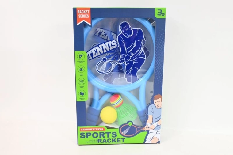 Dětská sada badmintonových pálek 39 cm s míčkem a košíčkem