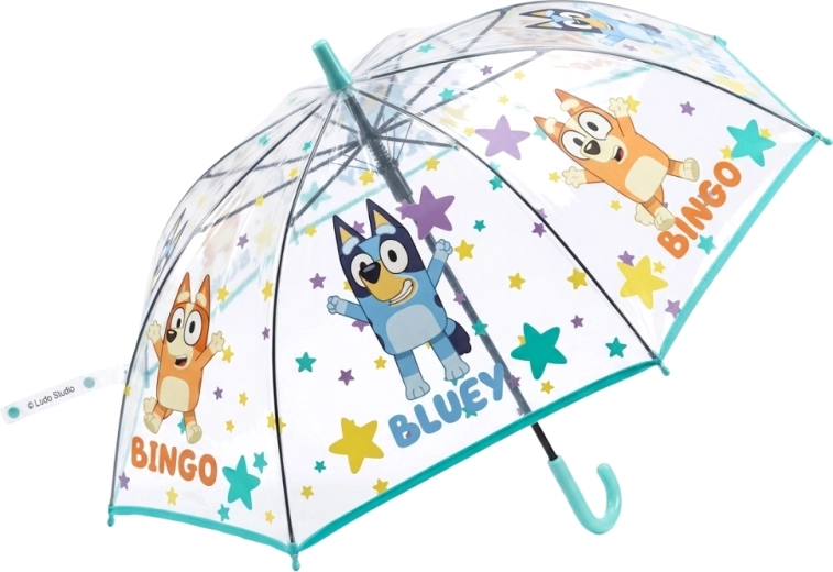 Dětský průhledný deštník Bluey a Bingo - 1 kus