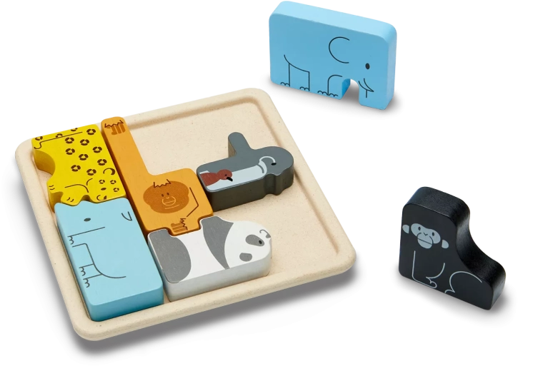PlanToys dřevěné vkládací puzzle zvířata