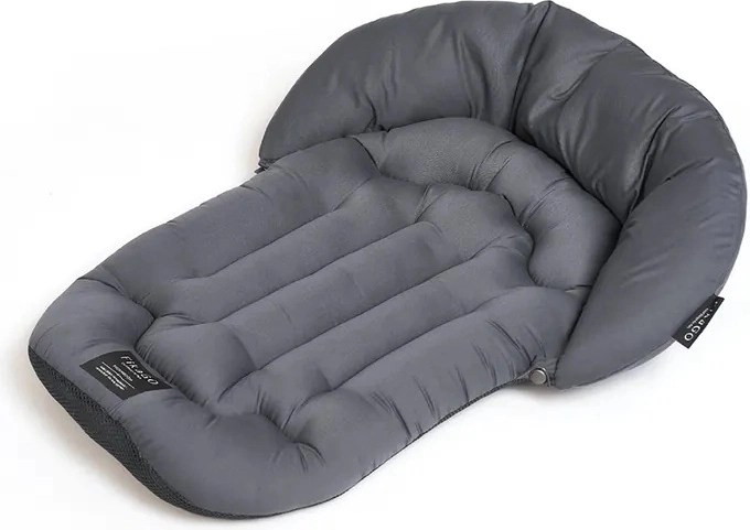 FIKAGO měkká podložka do kočárku s polštářkem měsíc mushroom grey M
