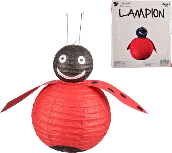 Lampion Beruška – červený papírový