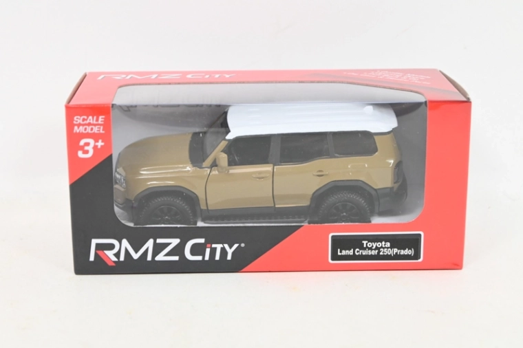 Toyota Land Cruiser kovový model auta hnědo-žlutý