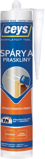 Akrylátový tmel na spáry a praskliny 280 ml šedý mat CEYS