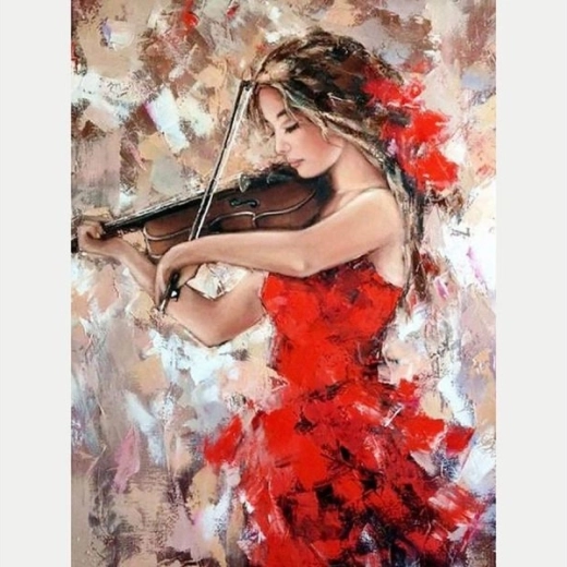 Diamantové malování – hra na housle 30 × 40 cm