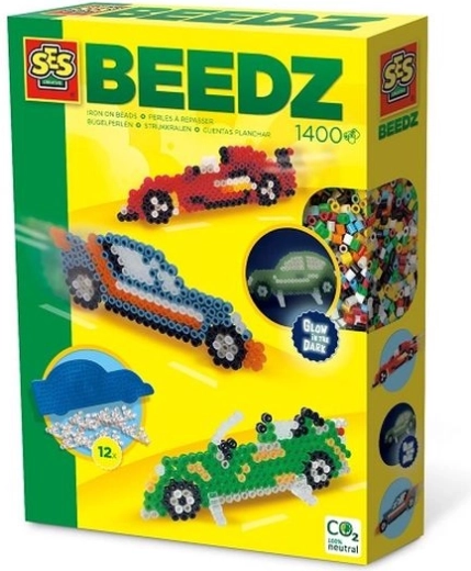 Ses Creative Beedz zažehlovací korálky auta 1400 ks svítící ve tmě