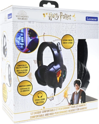 Drátová herní sluchátka Harry Potter se světelnými efekty a mikrofonem