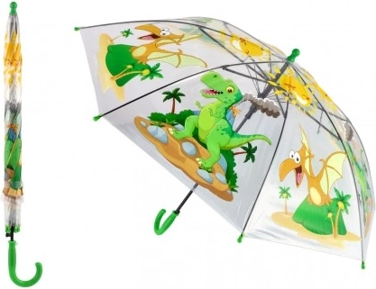 dětský průhledný deštník s dinosaury, vystřelovací, 64 cm