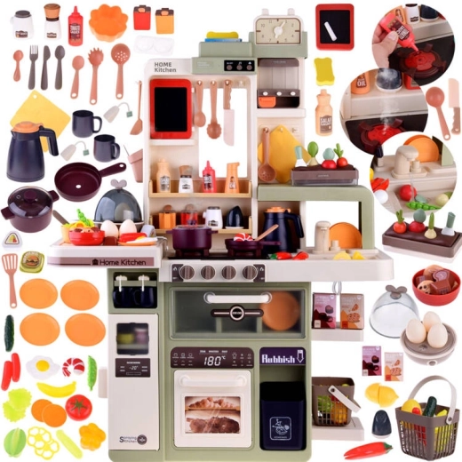 dětská interaktivní kuchyňka s párou, vodou, světly a zvuky – 88 dílů