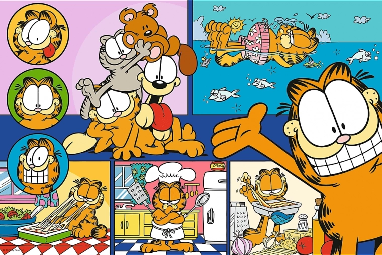 Puzzle 100 dílků – líný GARFIELD (Trefl)
