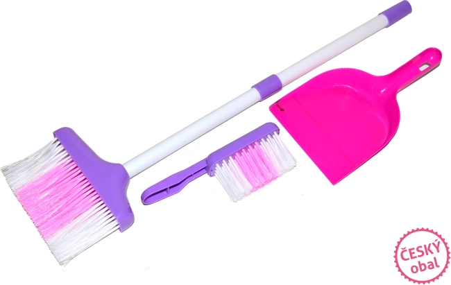 Dětský úklidový set 3 ks, růžovo‑bílý