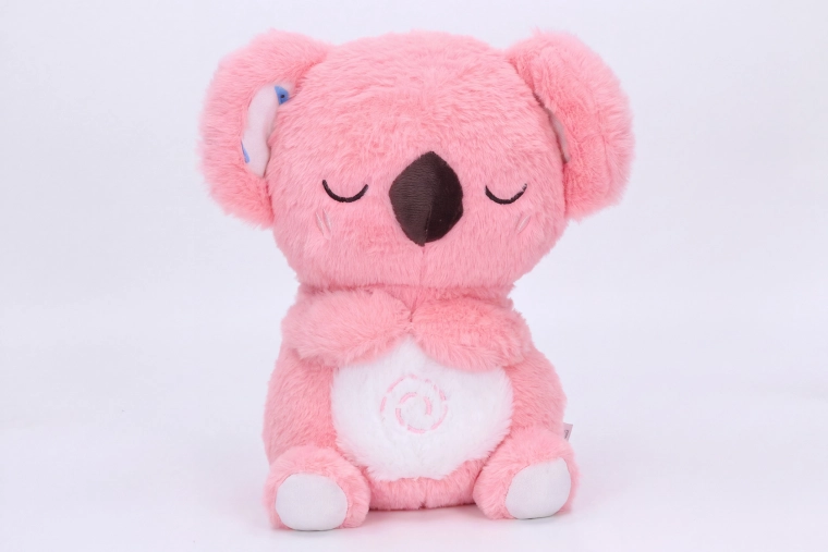 Plyšová dýchající koala s efekty růžová 27 cm
