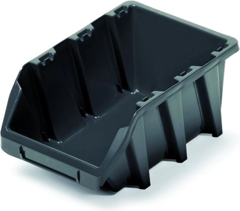 Plastový úložný box BINEER LONG 198 × 118 × 84 mm – černý, stohovatelný